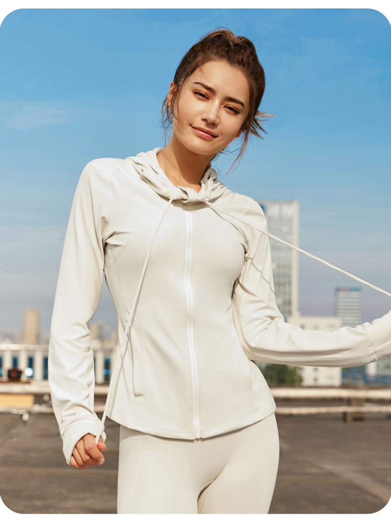 hooded women running top wholesale